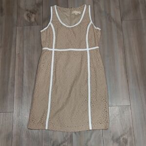 Michael Kors Tan Sleeveless Sheath Mini Dress